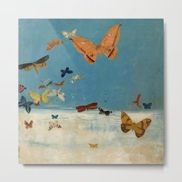 Butterflies Flying Above Clouds portrait painting, Circa 1934 by Migishi Kōtarō  Metal Print | California, African, Africa, Gibraltar, Clouds, Hawaii, Painting, Monarch, Japanese, Colorful 