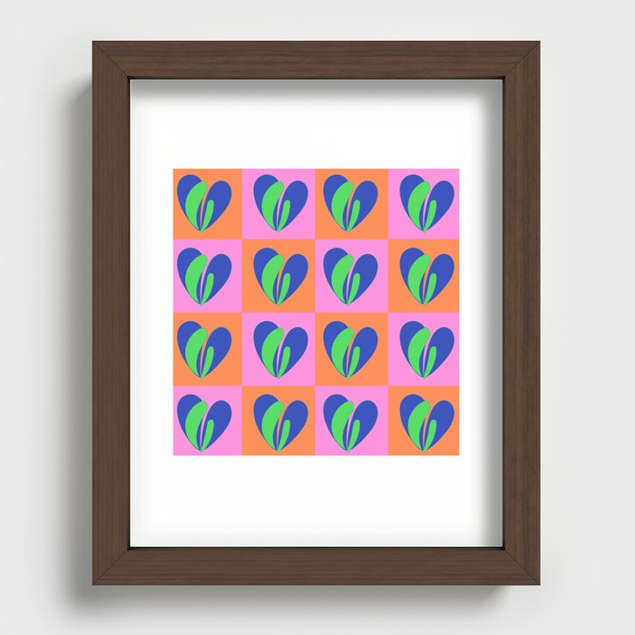 Happy pattern Recessed Framed Print