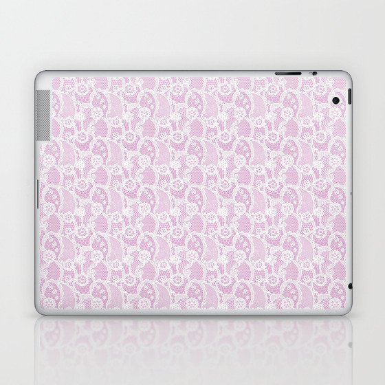 Modern White Purple Lace Collection Laptop & iPad Skin