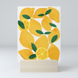 lemon mediterranean still life Mini Art Print