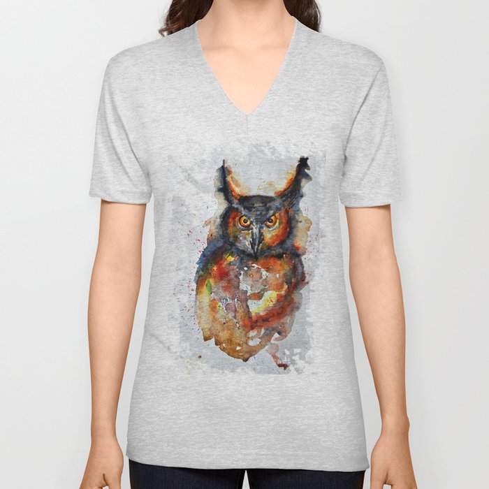 Owl  V Neck T Shirt