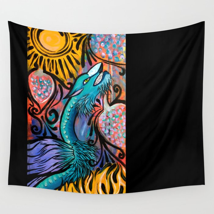 Strawberry Dragon Wall Tapestry