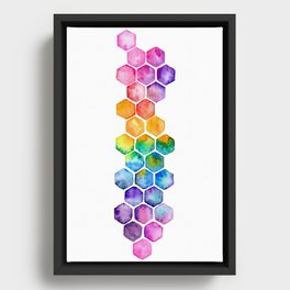 Rainbow Honeycomb Framed Canvas