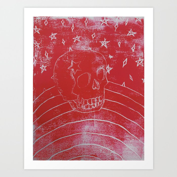 Skull Screenprint Art Print