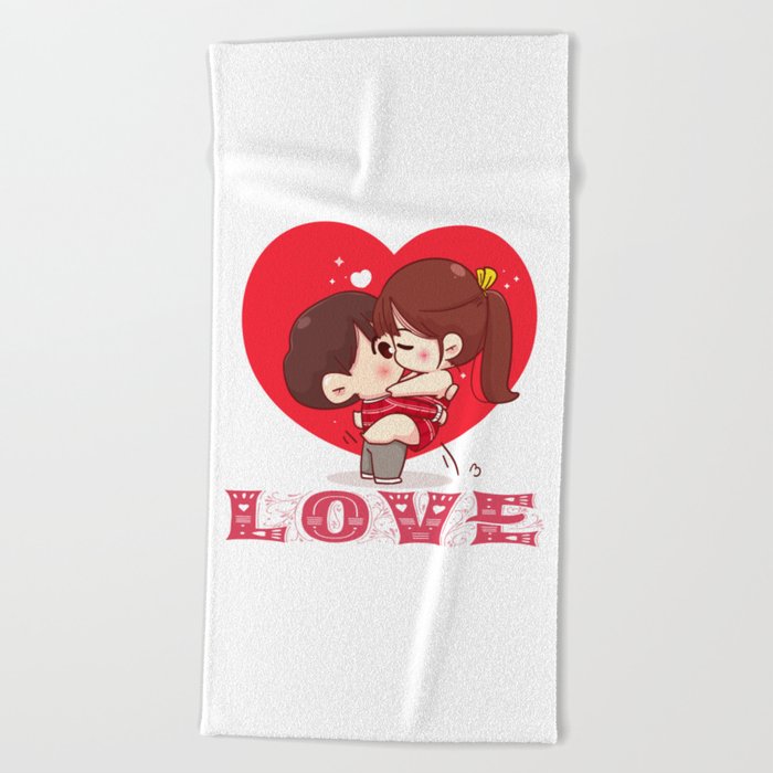 Creative T-shirt design expressing love Beach Towel
