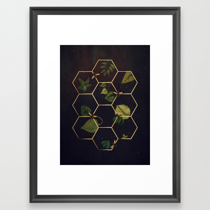 Bees in Space Framed Art Print