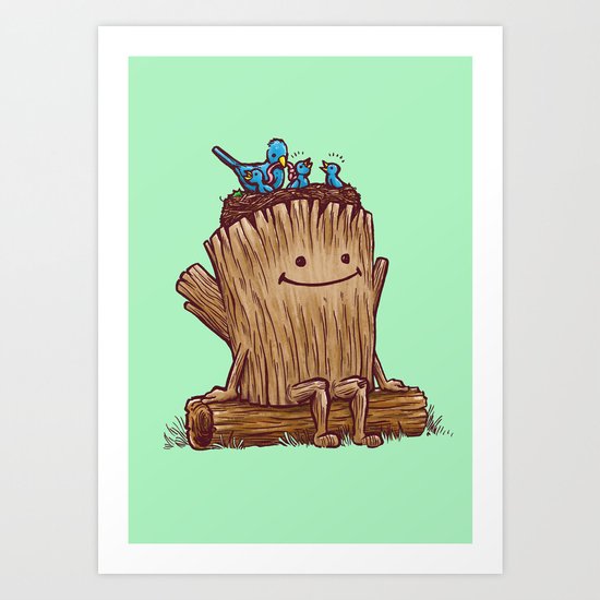 Good Day Log's Bird Nest Art Print