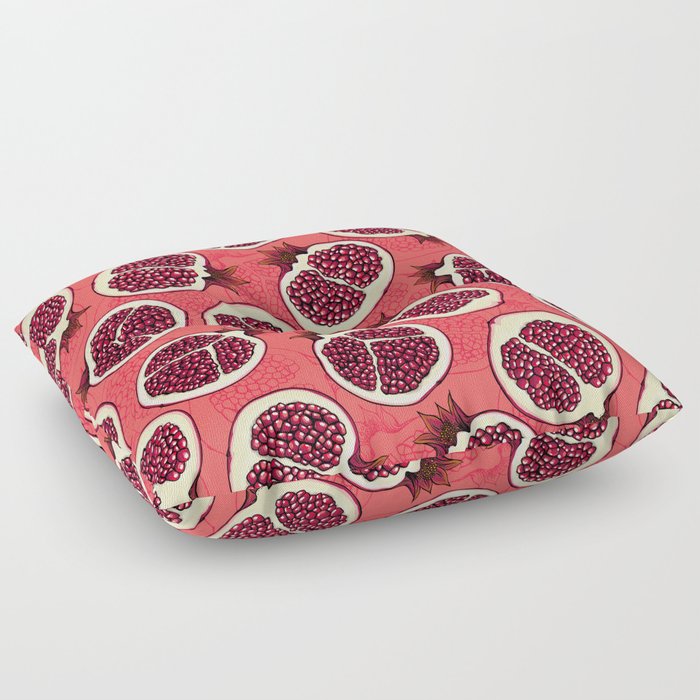 Pomegranate slices 2  Floor Pillow