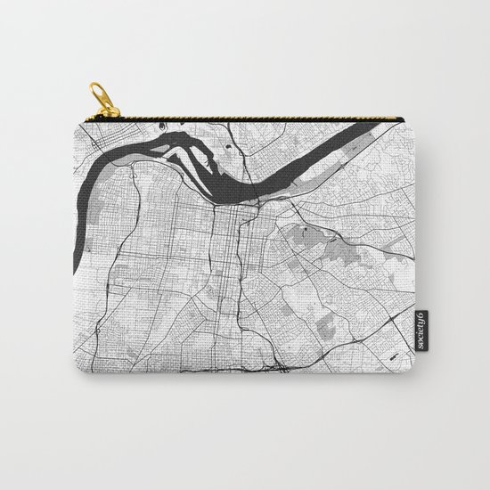 Louisville Map Gray Carry-All Pouch