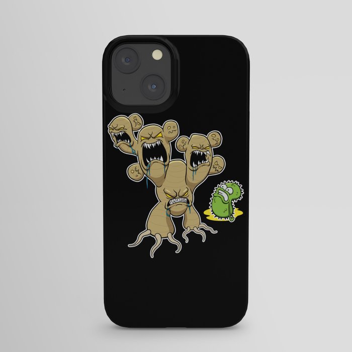 Ginger root monster scaring germ bacteria virus iPhone Case