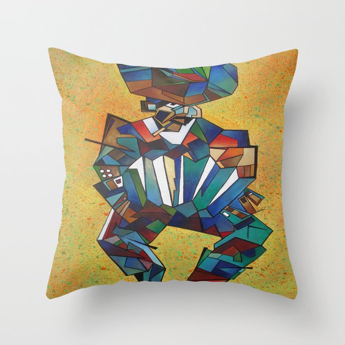 The Accordionist Throw Pillow