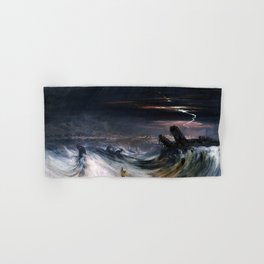 Destruction of Tyre by John Martin (1840) Hand & Bath Towel | Religious, Old, Religion, Lebanon, Tyre, Antique, 1840, Oil, Painting, History 