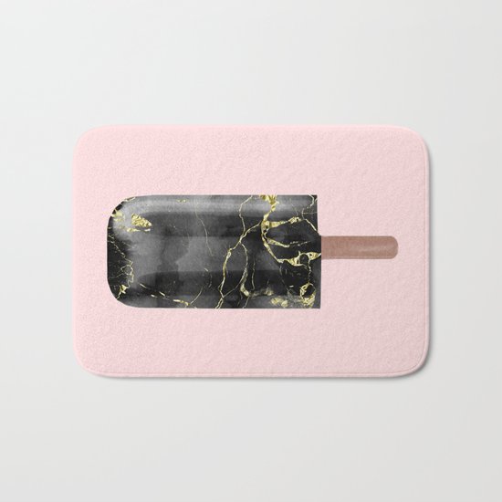 Black Marble with Gold Popsicle Bath Mat