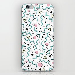Back to the 80's eighties, funky memphis pattern design iPhone Skin