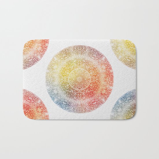 Pastel Rainbow Mandala Bath Mat