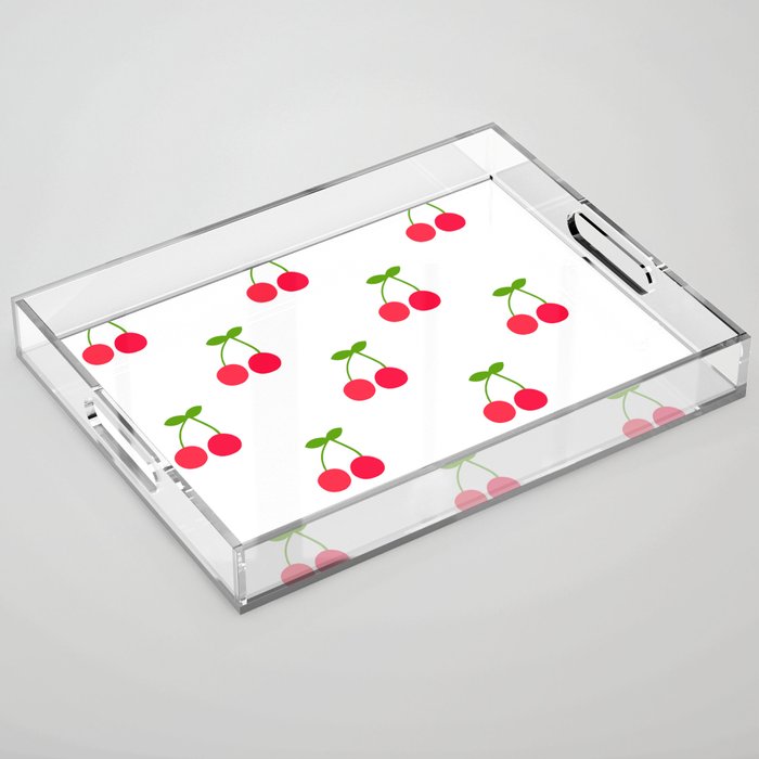 Cherry Pattern Acrylic Tray