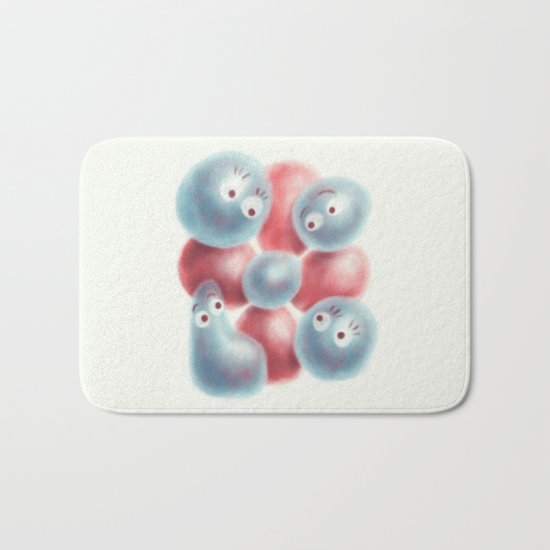 Cute Shiny Pearls And Flower Bath Mat