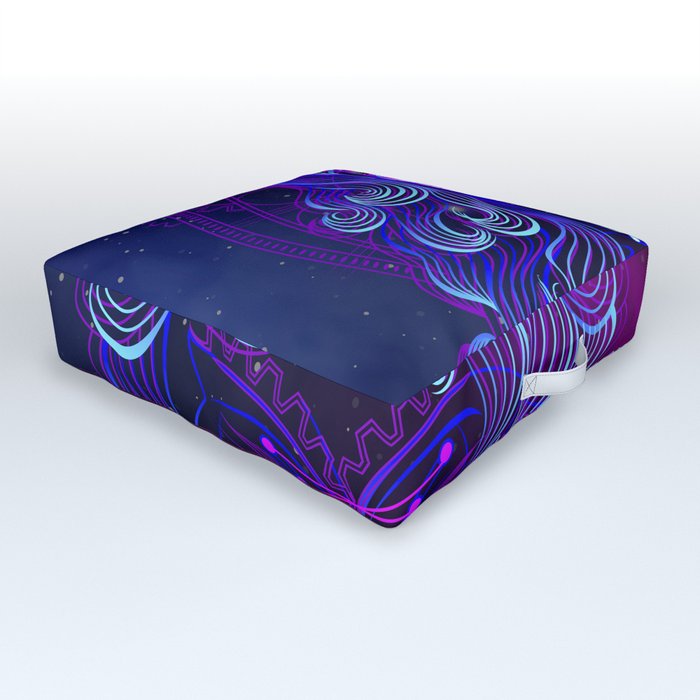 Zodiac neon signs — Aquarius Outdoor Floor Cushion