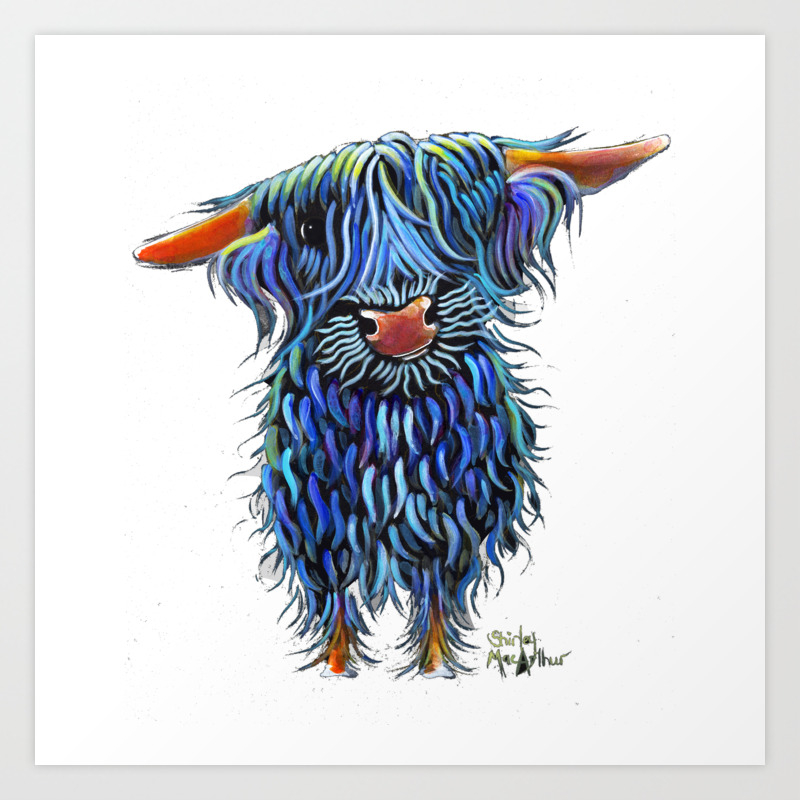 HIGHLAND COW PRINTS SCOTTISH from Painting TaRTaN BoLLY P SHiRLeY MacARTHuR