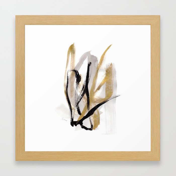 Black Gold Abstract Modern Live Your Color No 12 Framed Art