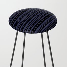 Black and Navy Horizontal Stripe Pattern Pairs DE 2022 Trending Color Singing the Blues DET576 Counter Stool