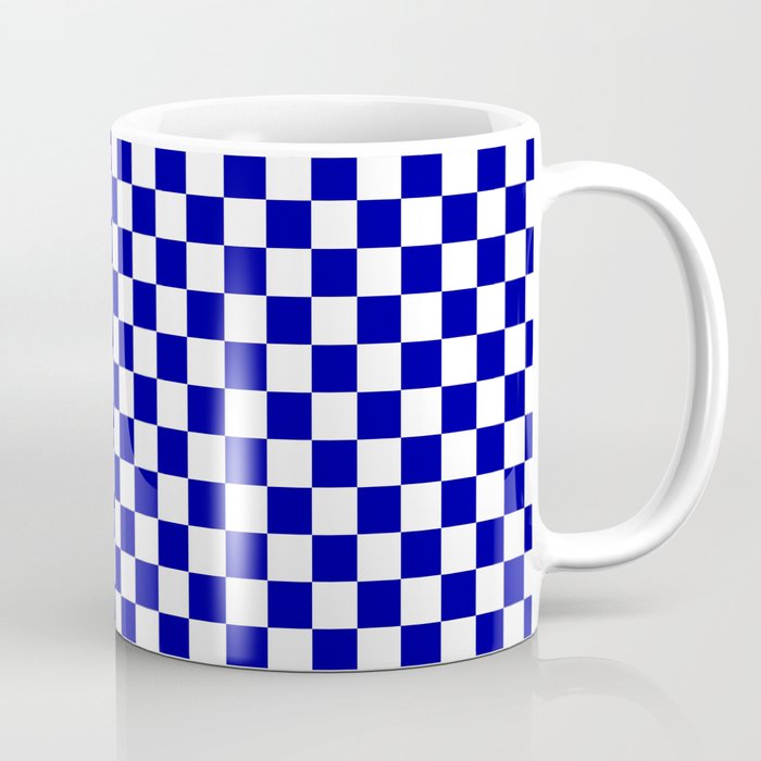 Marine Blue and White Check - more colors Coffee Mug