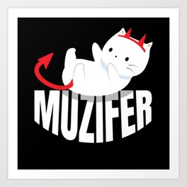 Muzifer Cat Kitten Devil Lucifer Art Print