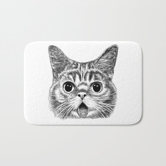 Tongue Out Cat Bath Mat