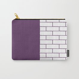 Purple Violet & White Brick Wall Painted Bricks Carry-All Pouch