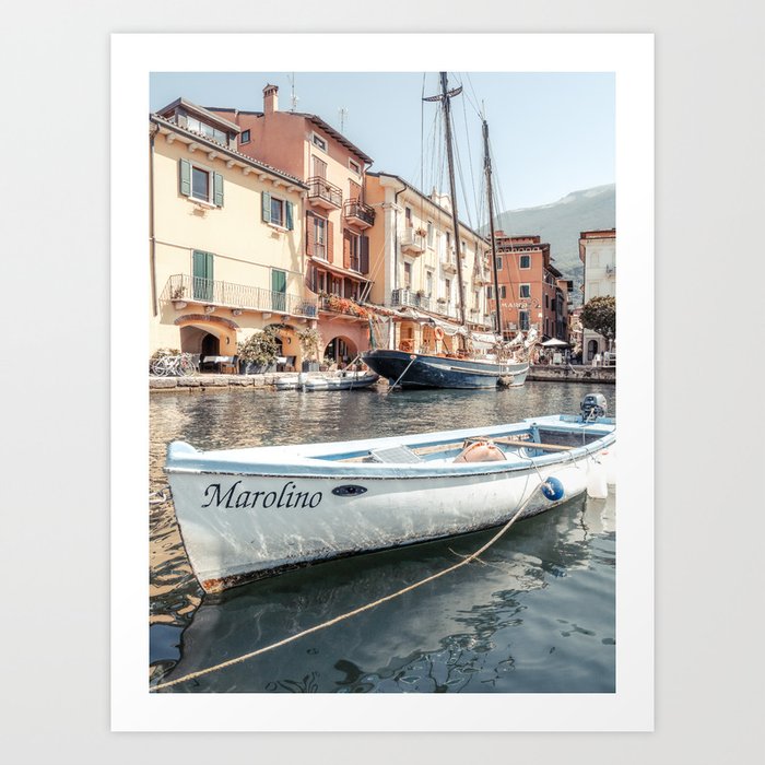 Boat Lake Garda | Pastel Summer Italy Art Print
