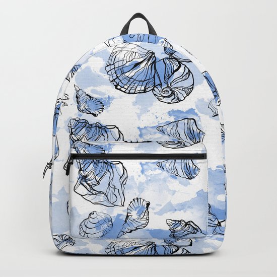 Seashells watercolor illustration Backpack