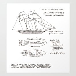 The Left-Handed Fate Architectural Drawing Art Print