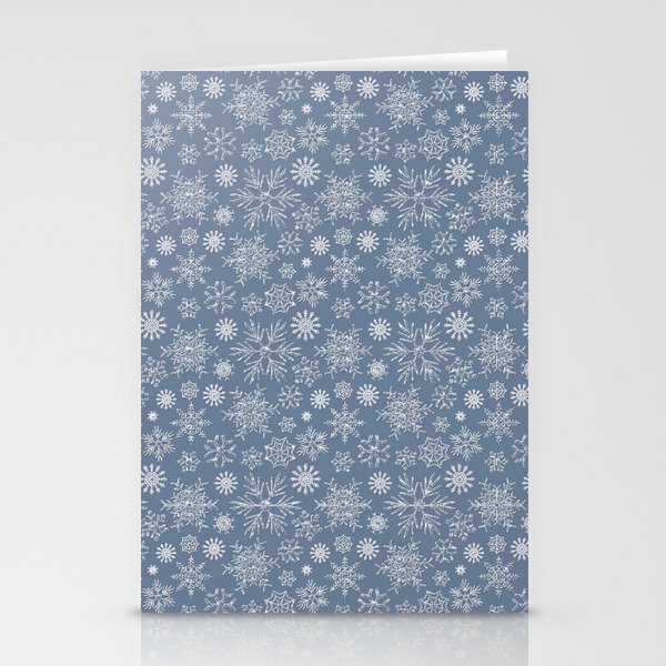 Merry Christmas- Abstract christmas snow star pattern on fresh gray Stationery Cards