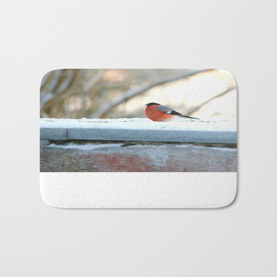 Red Plumage Bath Mat