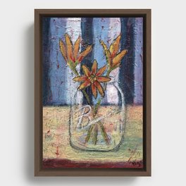 Flowers in Jar Framed Canvas