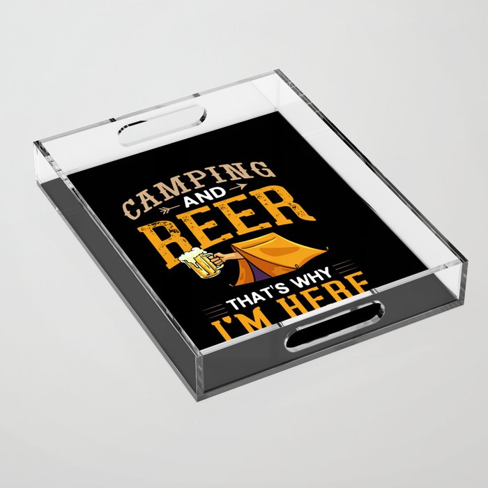 Camping Beer Drinking Beginner Camper Acrylic Tray