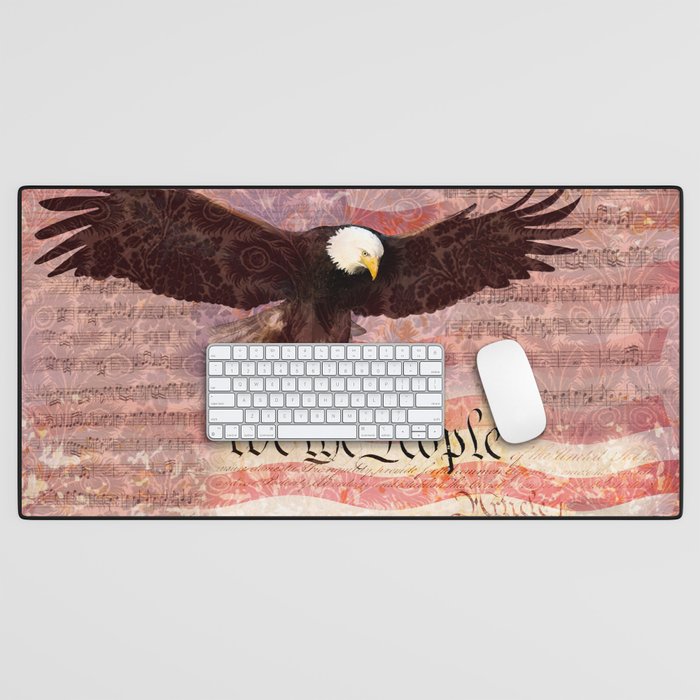 Patriotic Eagle We The People Desk Mat