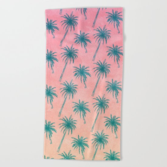 Palm Tree Pattern Beach Towel