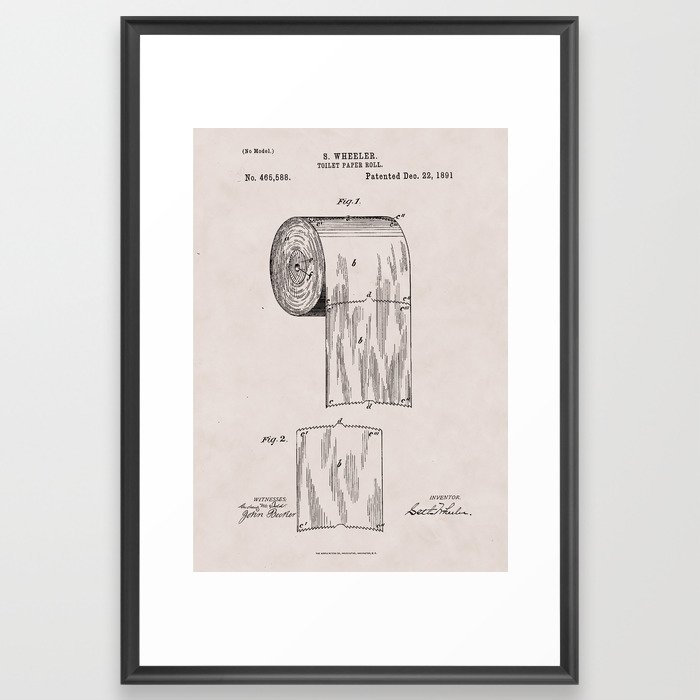 Original Toilet Paper U.S. Patent No. 465,588 by Seth Wheeler (Dec. 22 ...