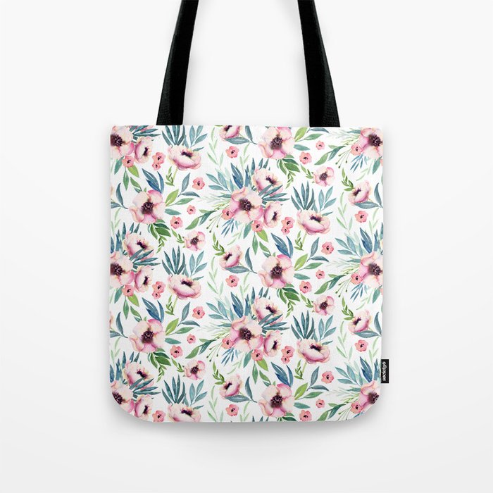 Flowers in Bloom Pattern Tote Bag