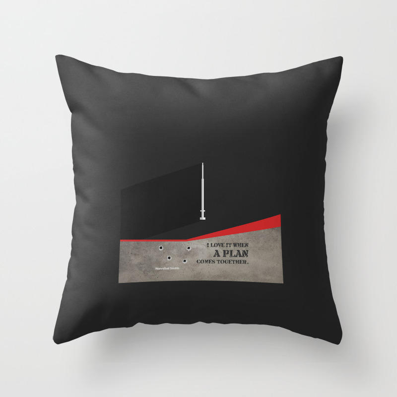 Lab No 4 I Love It Hannibal Smith S Quotes Poster Throw Pillow