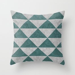 Modern Home Decor - Concrete And Marble Geometric Triangle Pattern - Turquoise Aquamarine Teal Minimalist Design Throw Pillow