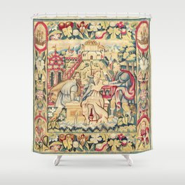 Susanna and the Elders 16th Century German Tapestry Print Shower Curtain