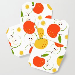 Pattern with fruit red and yellow apples Coaster