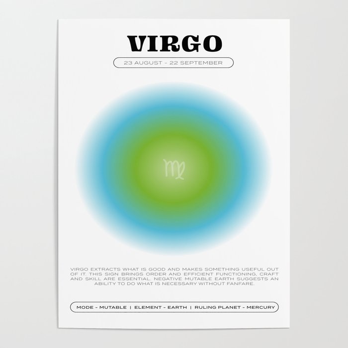 Virgo Zodiac Aura Print Poster