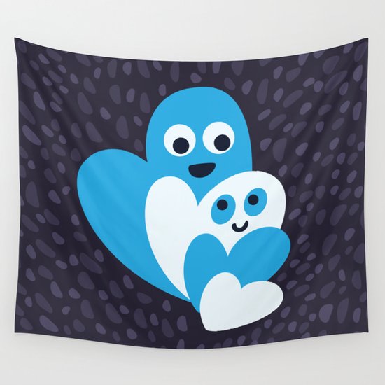 Happy Hearts Family Wall Tapestry