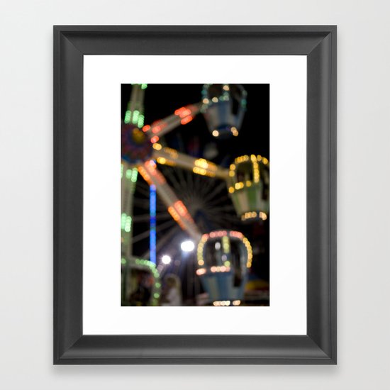 Seaside Boardwalk Lights Framed Art Print