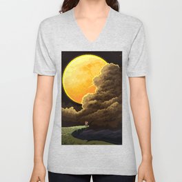 Edge of Love - Yellow Moon V Neck T Shirt