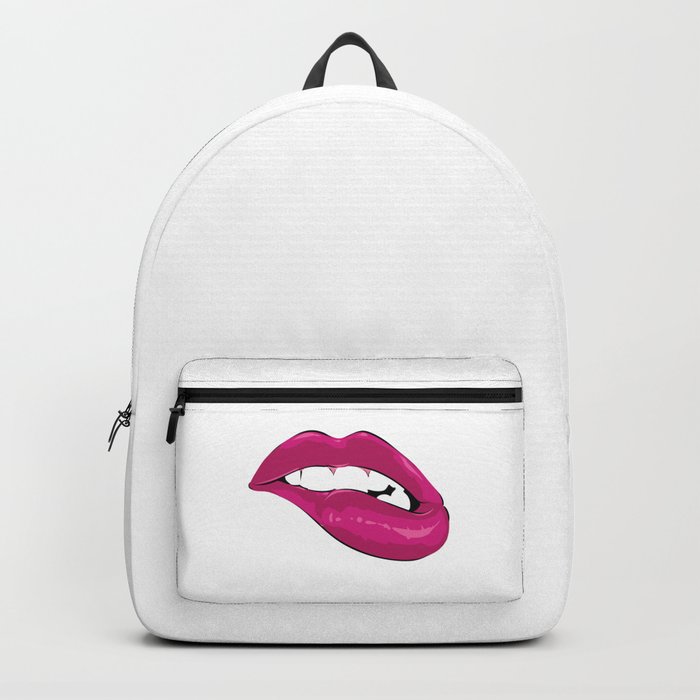 Pink lip biting Backpack