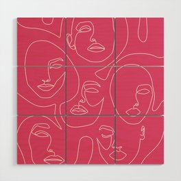 Faces In Pink Wood Wall Art